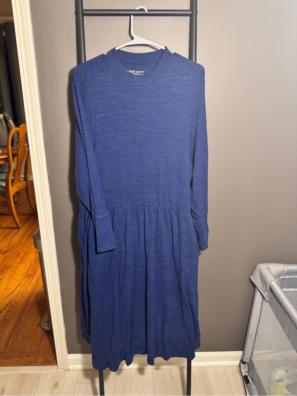 Torrid Long Sleeve Navy Blue Knit Dress